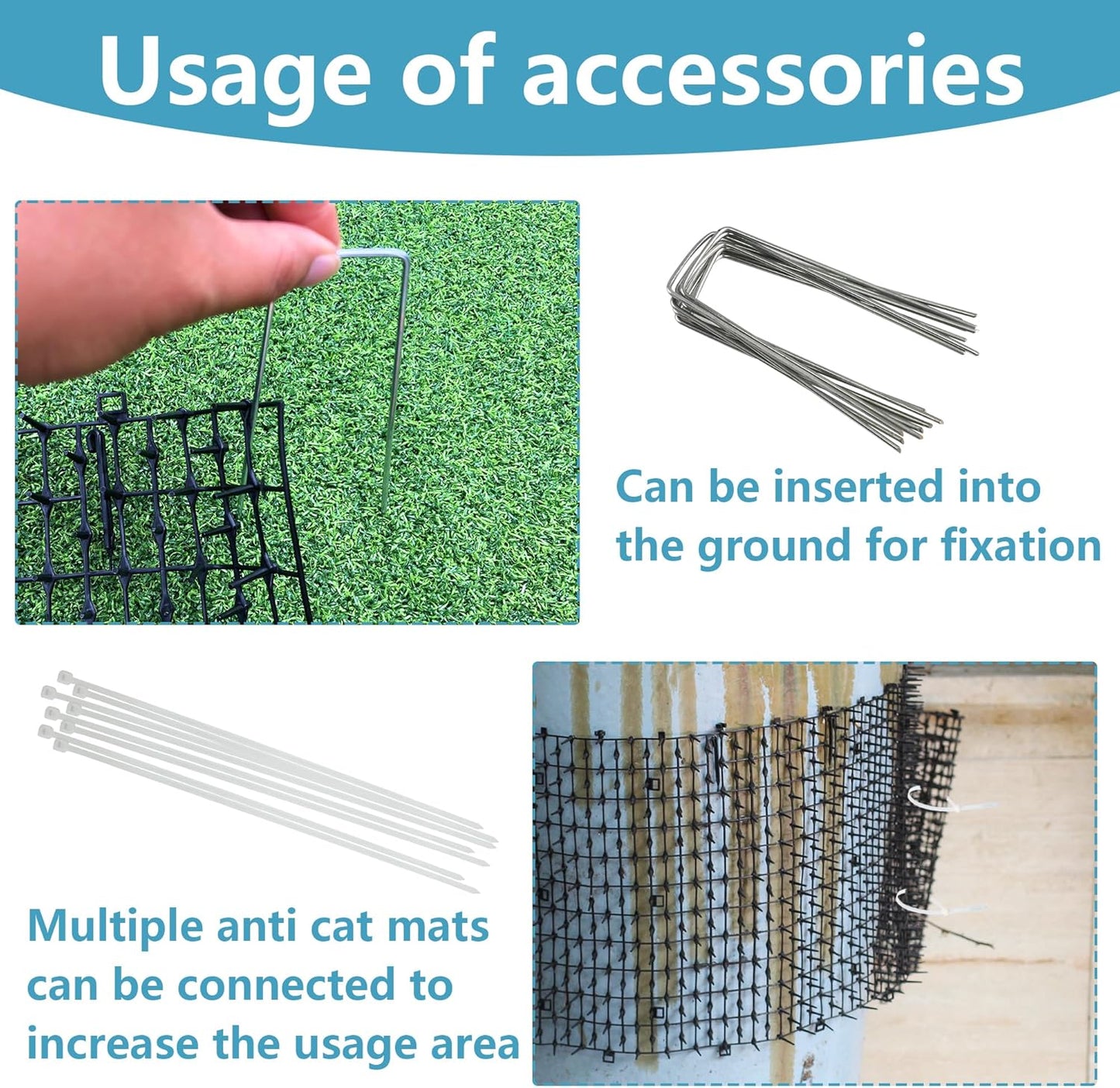 Kokmeya pet repellent mat set with zip ties