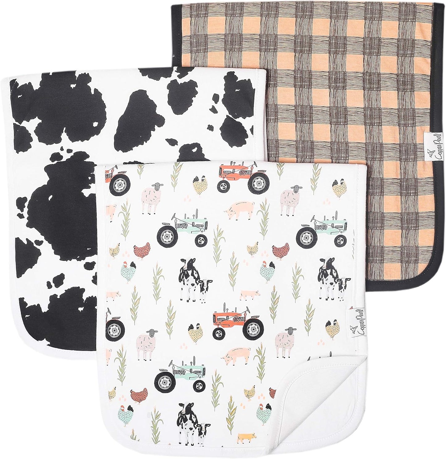 Copper Pearl premium baby burp cloths in Jo pattern