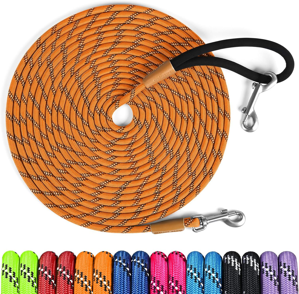 lynxking Long Dog Leash Reflective 15ft 30ft 50ft Check Cord Training Lead Padded Handle Heavy Duty Rope for Puppy Small Medium Large Dogs (Light Blue, 30ft x 3/8inch) - Image 9