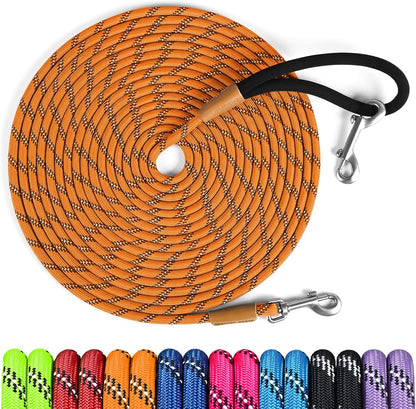 lynxking Long Dog Leash Reflective 15ft 30ft 50ft Check Cord Training Lead Padded Handle Heavy Duty Rope for Puppy Small Medium Large Dogs (Light Blue, 30ft x 3/8inch) - Image 9