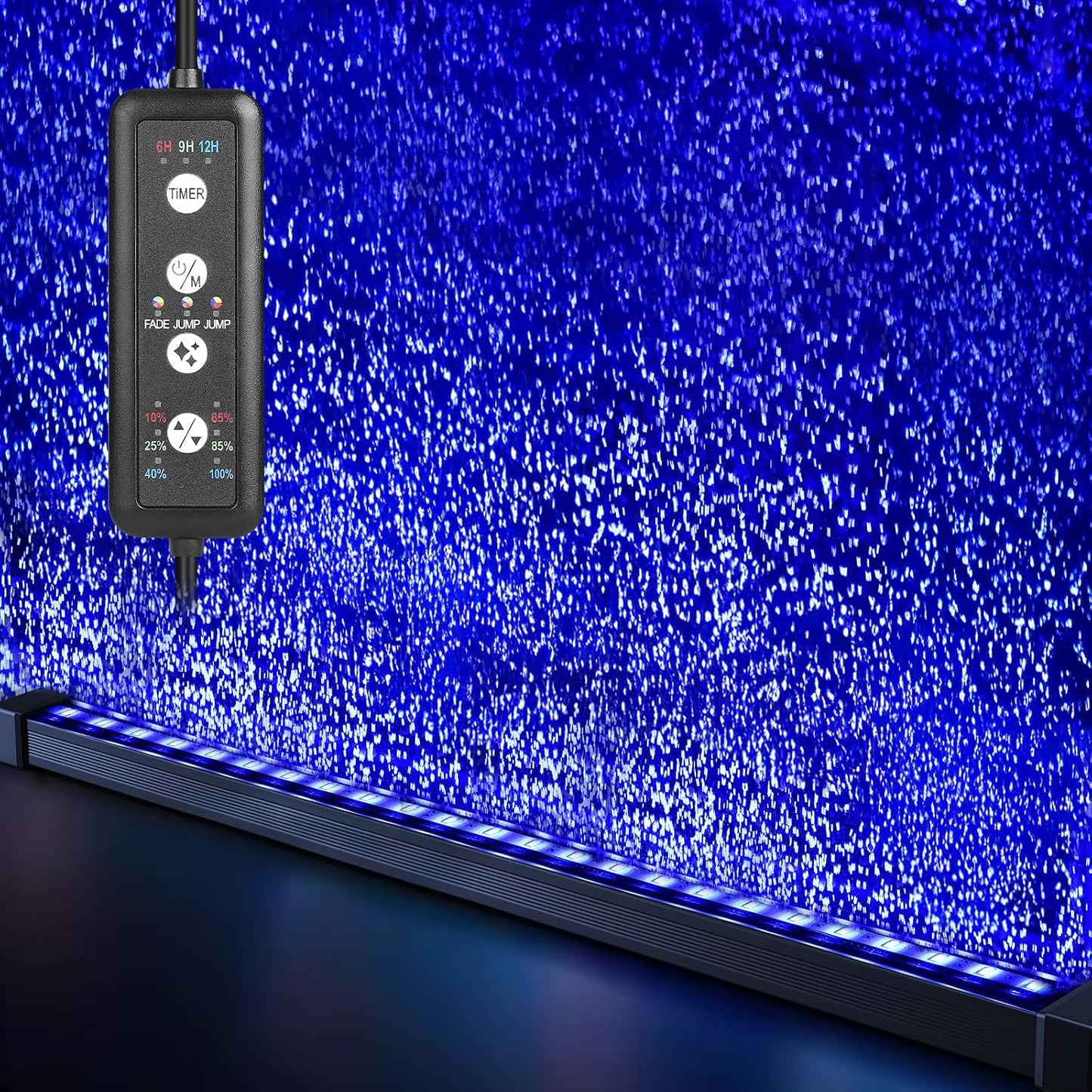 fishkeeper Submersible Fish Tank Light with Air Bubble Hole Color & Brightness & Timers Adjustable IP68 Waterproof Aquarium Bubble Light for Fish Tank Accessories Bubbler Wall (9W, Pump Not Included) - Image 11