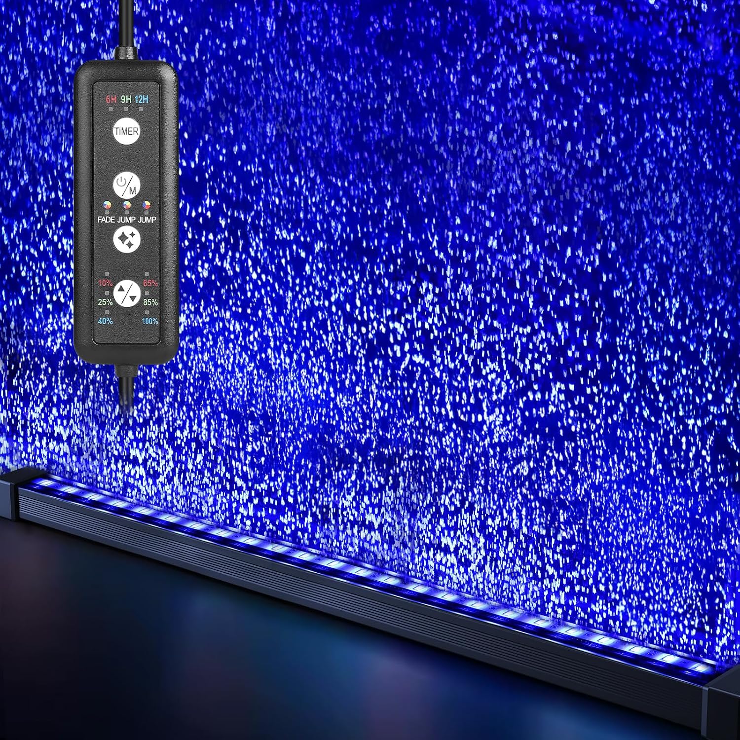 fishkeeper Submersible Fish Tank Light with Air Bubble Hole Color & Brightness & Timers Adjustable IP68 Waterproof Aquarium Bubble Light for Fish Tank Accessories Bubbler Wall (9W, Pump Not Included) - Image 11