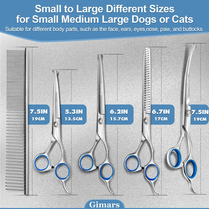 Gimars Titanium Coated Professional 6 in 1 4CR Stainless Steel Dog Grooming Scissors with Safety Round Tip, Heavy Duty Pet Grooming Scissor for Dogs, Cats and Other Animals - Image 9