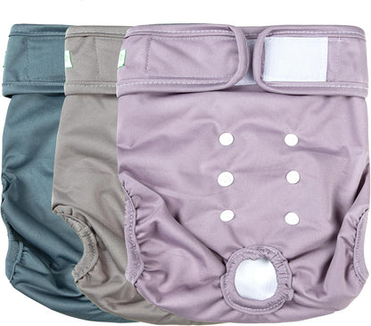 Wegreeco dog diapers packaged set of three showing authentic branding and size medium specifications.