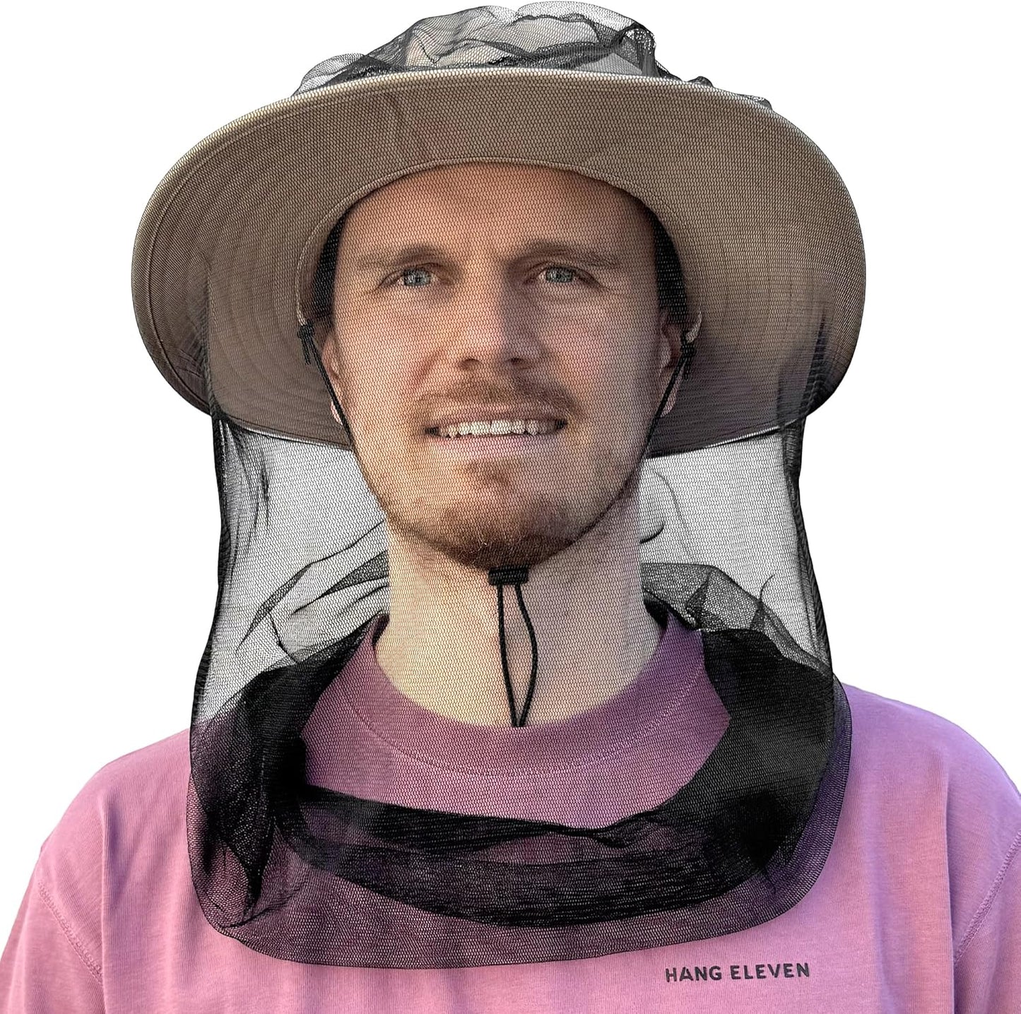 Universal Backpackers mosquito head net black front view