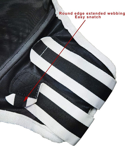 Elastic ear binding detail on T Teke horse mask