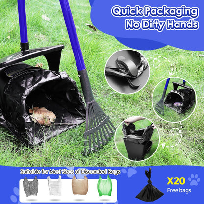Lukovee non breakable metal spade tool picking up debris on a gravel path setup.