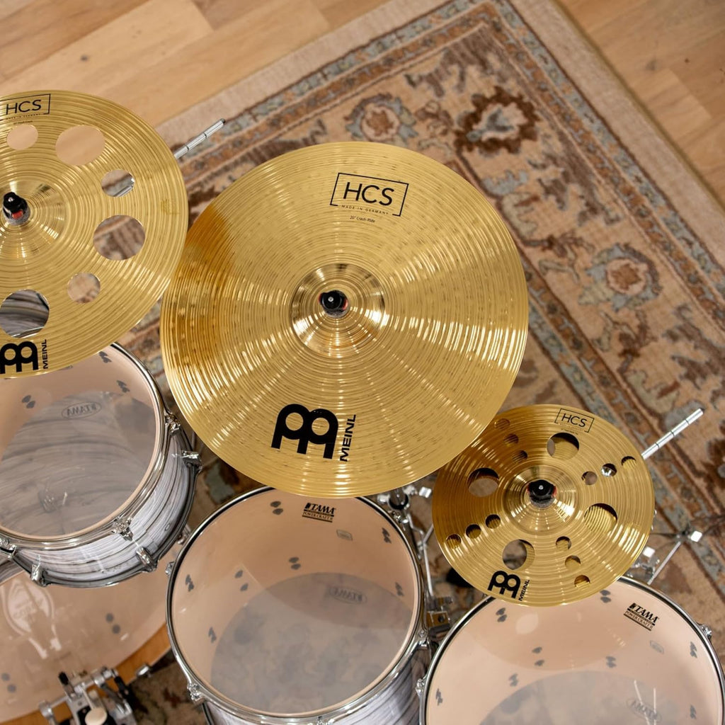 Meinl HCS series twelve inch trash stack showing factory stamp and finish