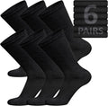 Brooklyn Socks Cotton Diabetic Non-Binding Neuropathy Crew Socks front view showing black fabric texture.