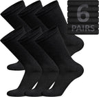 Brooklyn Socks Cotton Diabetic Non-Binding Neuropathy Crew Socks front view showing black fabric texture.