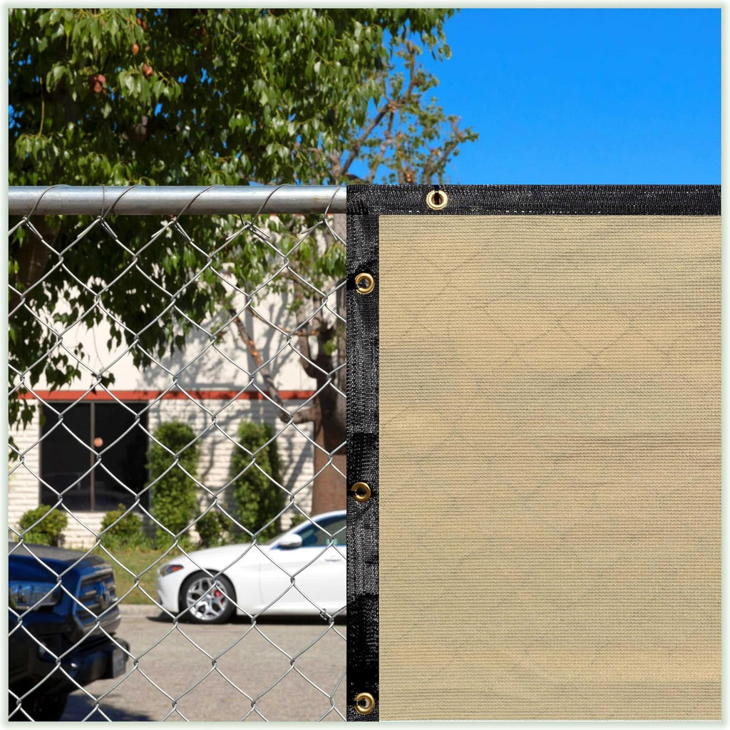 ColourTree Sand Beige Custom Size Shade Cloth front view layout displaying the heavy duty mesh texture and clean border finish.