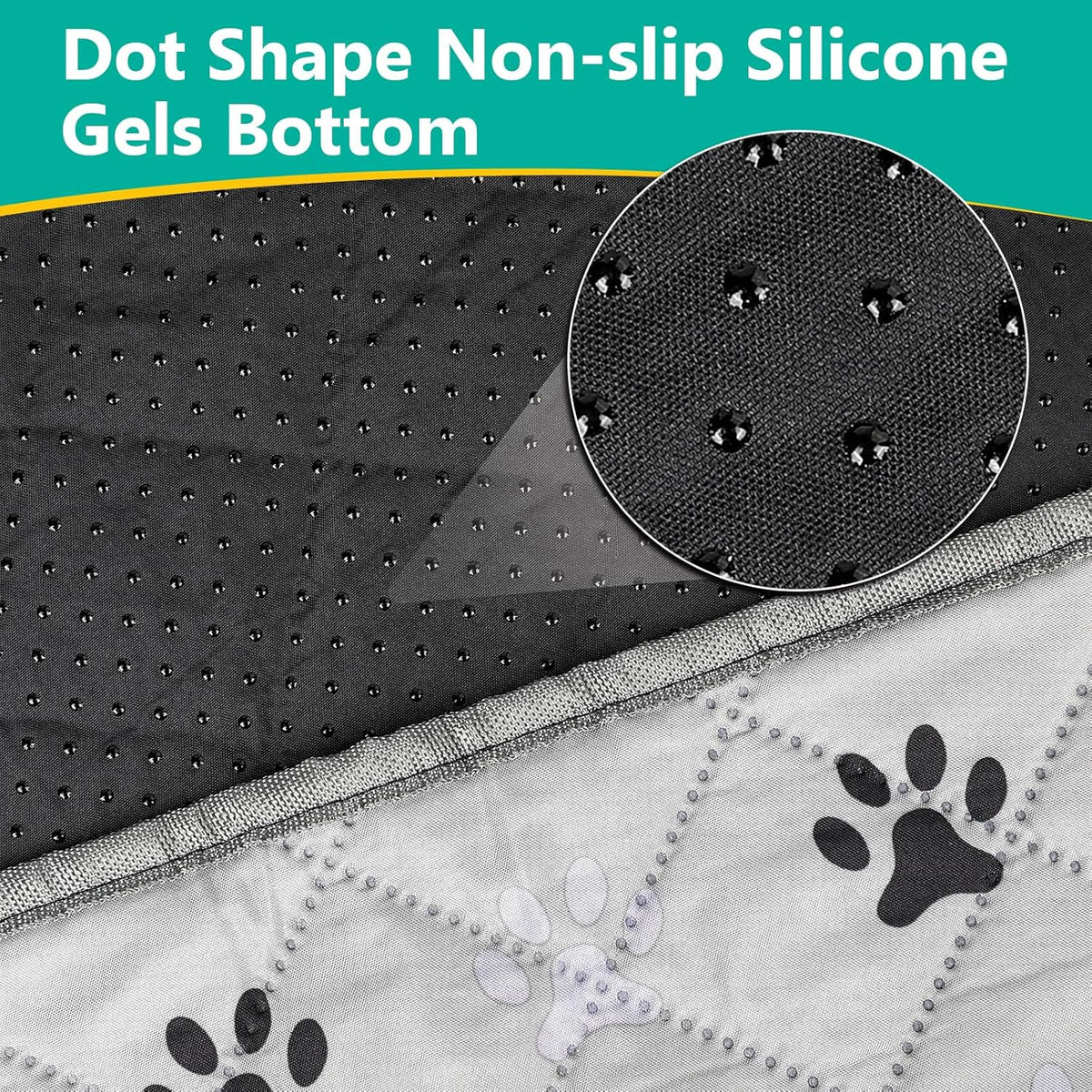 Furwey reusable pee pads placed under pet food bowl for floor protection