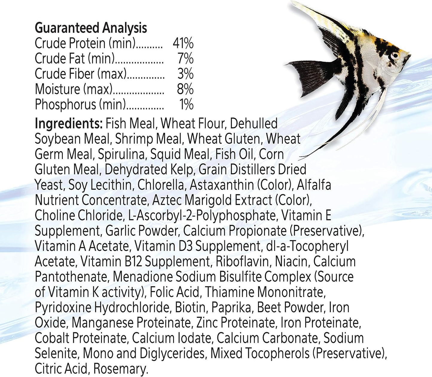 Aqueon fish food container side profile showing feeding instructions