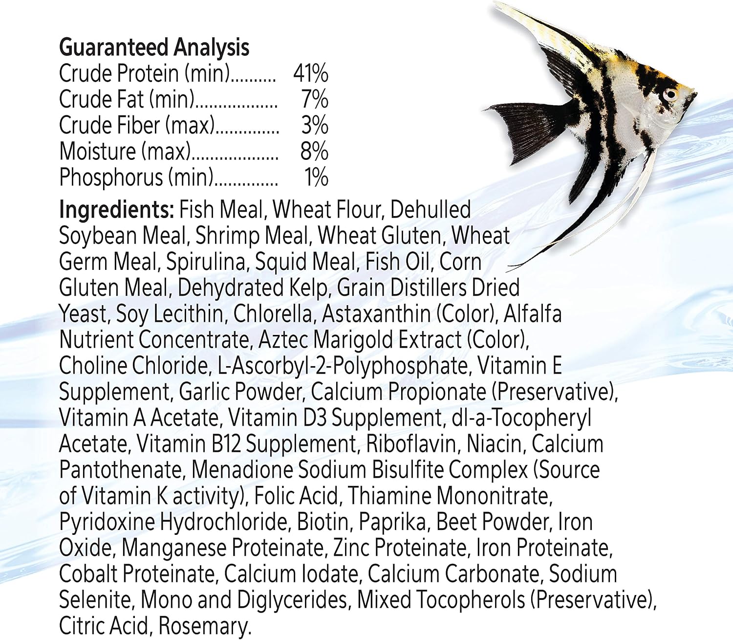 Aqueon fish food container side profile showing feeding instructions