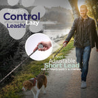 Close up of the patented 40 inch adjustable tangle free lead extending from the lightweight polymer handle.