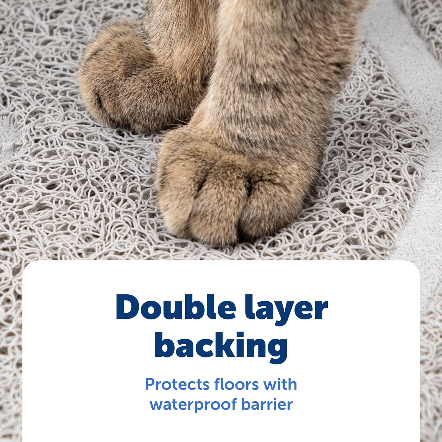 Waterproof double layer back of PetSafe litter trapping mat showing leakproof design
