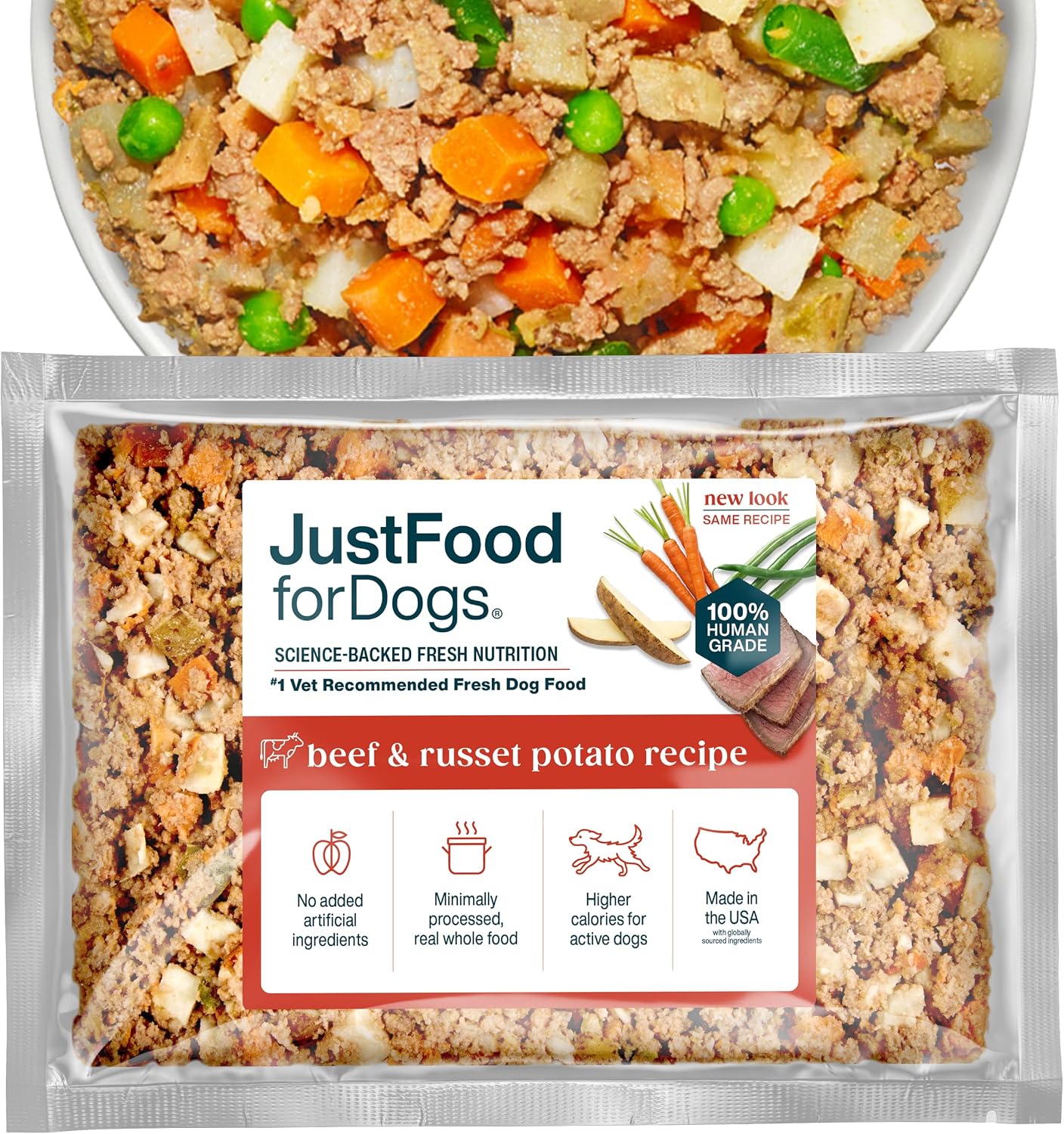 JustFoodForDogs Frozen Fresh Dog Food, Complete Meal or Topper, Chicken & Rice Human Grade Recipe, 18 oz (Pack of 7) - Image 12
