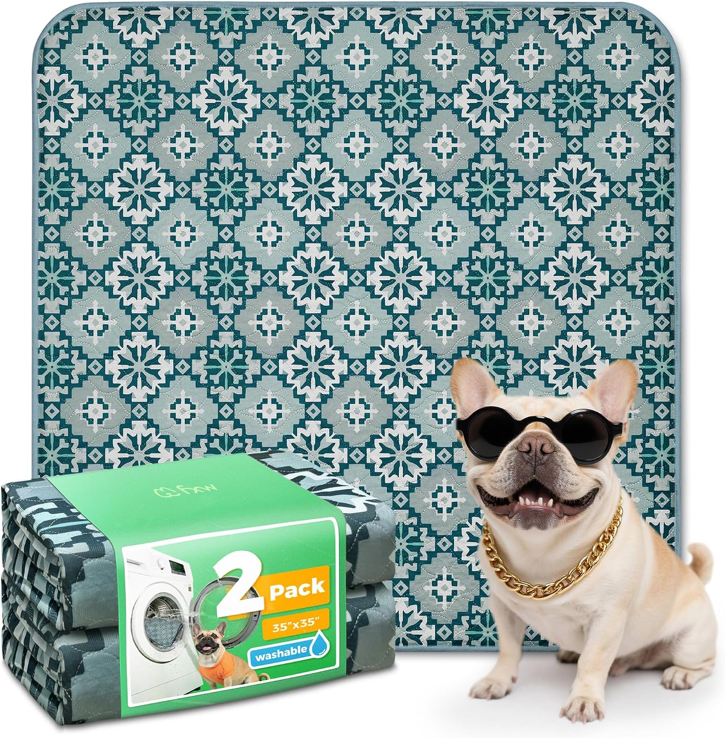 FXW Washable Pee Pads for Dogs, Puppy Pads with Super Absorbent, Specifically Designed for FXW Rollick/Homeplus 24inch 8 Panels Dog Playpen, 63" Square, Khaki, 1 Pack - Image 10
