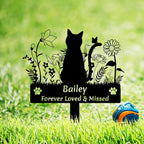 Grjirac personalized cat memorial garden stake front view