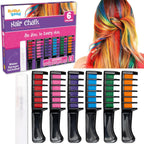 Bright Seed temporary hair chalk set with 6 colorful combs