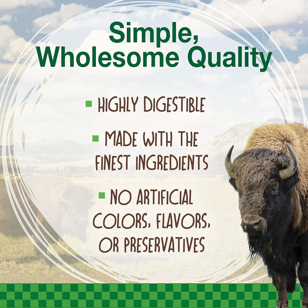 Highly digestible bison flavored edible dog chews for dental care