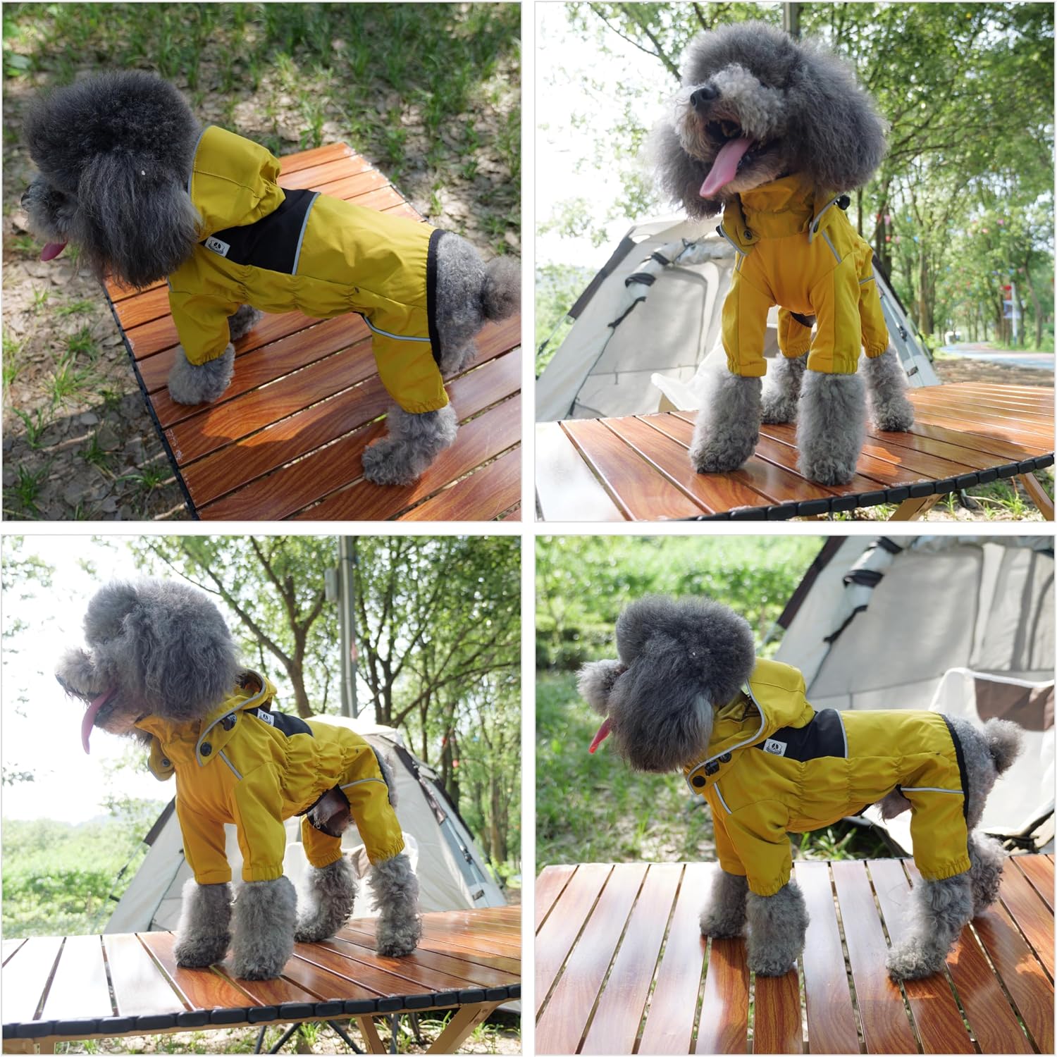 Lovelonglong breathable weather resistant pet coat with detachable hood closures