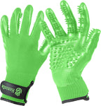 Pet Shedding, Bathing, Grooming, Hair Removing Gloves, Gentle Brush for Cats, Dogs, Horses by the #1 Ranked, Award-Winning Handson Gloves (Green, Medium) - Image 9