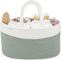 Comfy Cubs sage rope diaper caddy front view