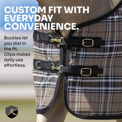 Kensington Signature protective mesh sheet displaying double locking chest closures