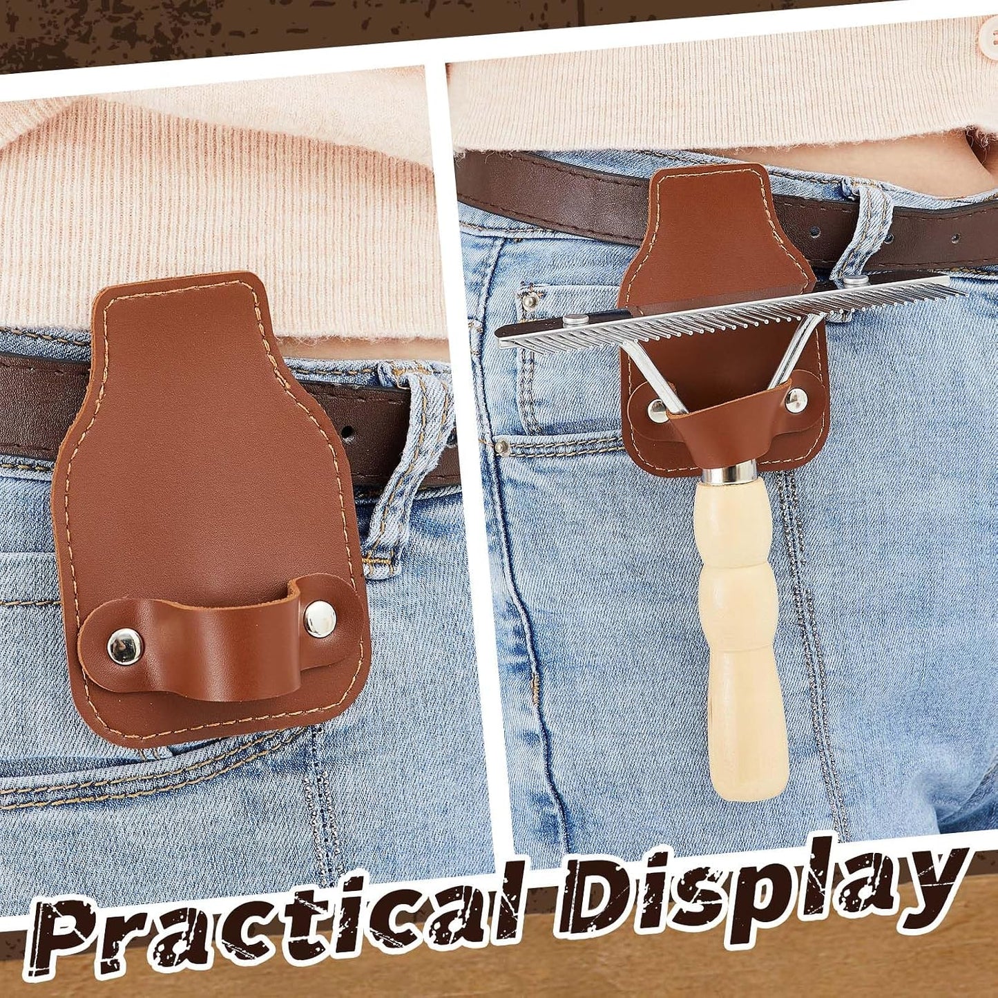 Full livestock grooming kit with fluffer brush and holder