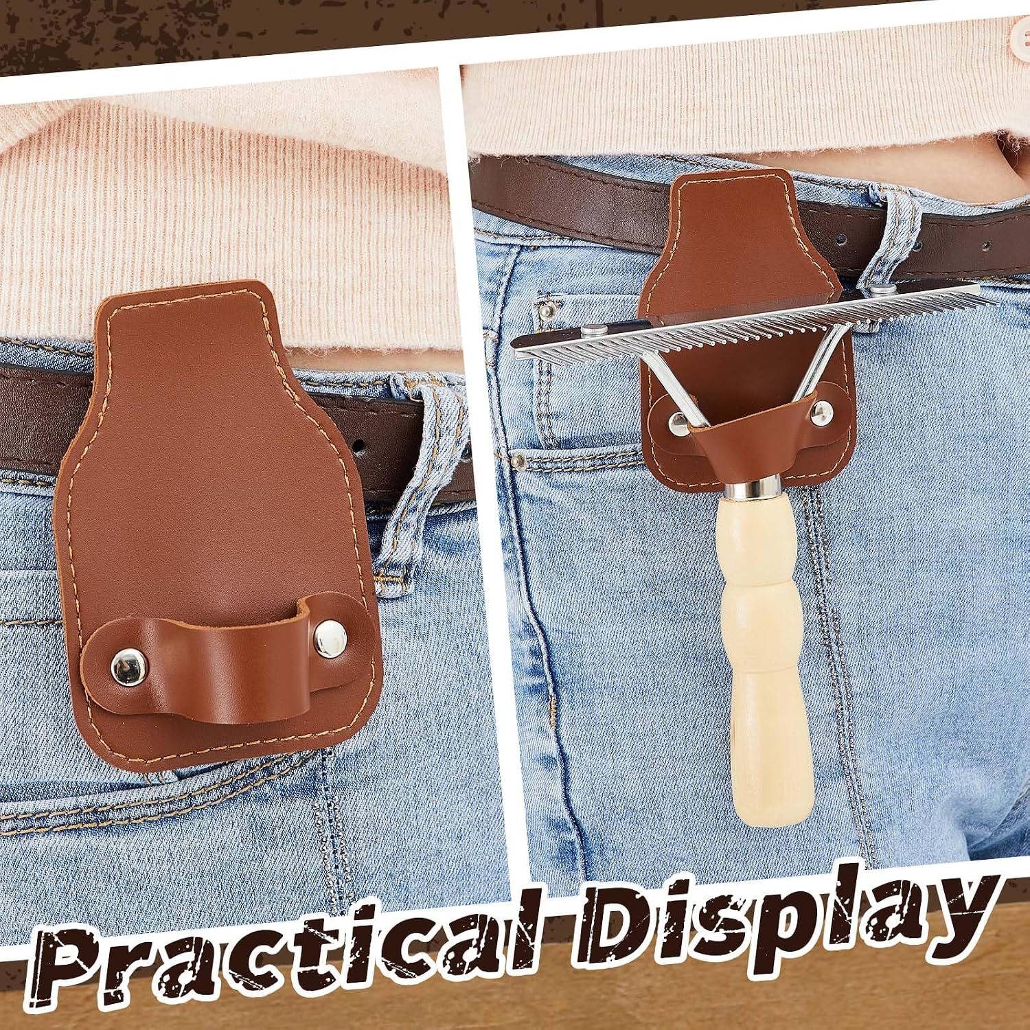 Full livestock grooming kit with fluffer brush and holder