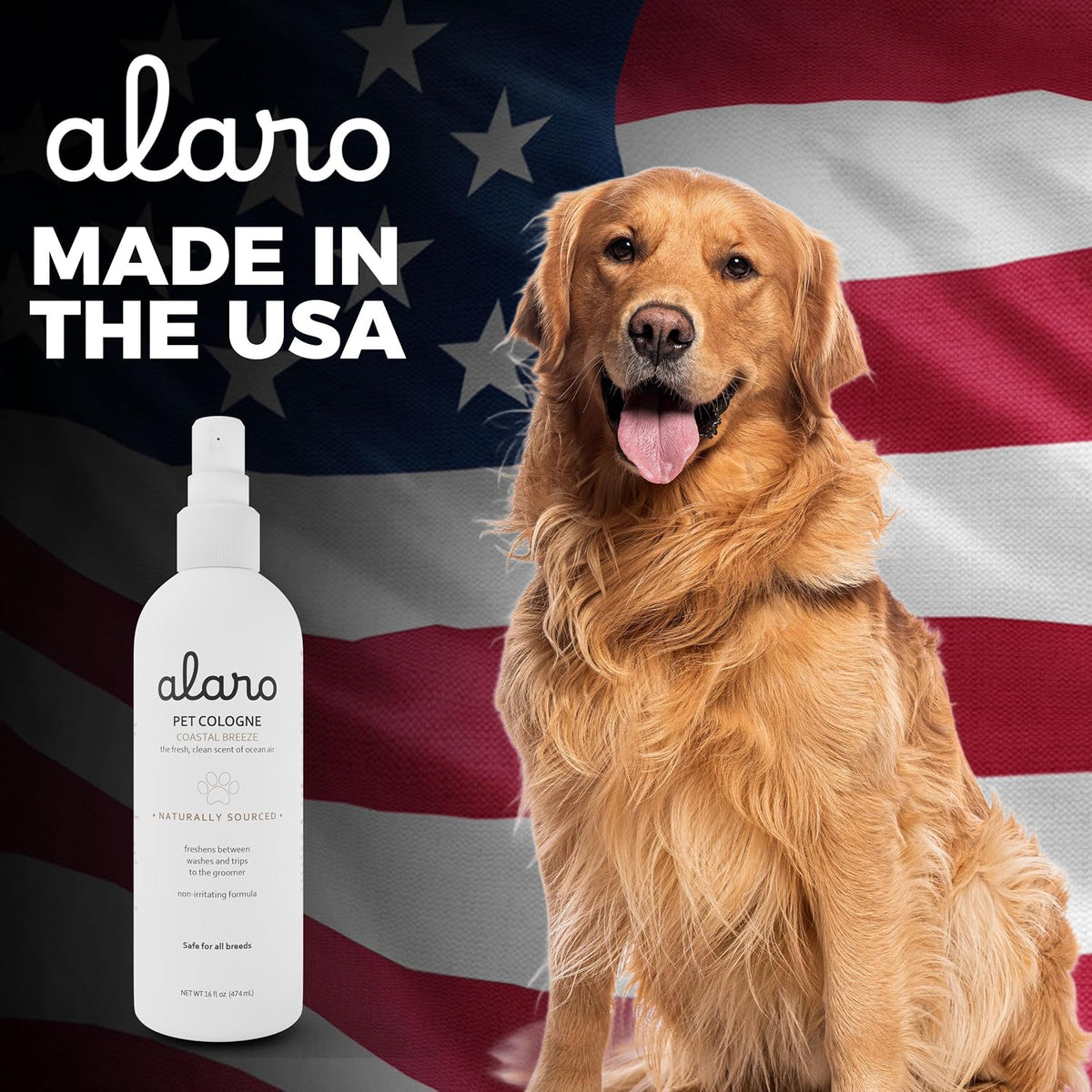 Alaro long lasting professional grade dog deodorant mist packaging details