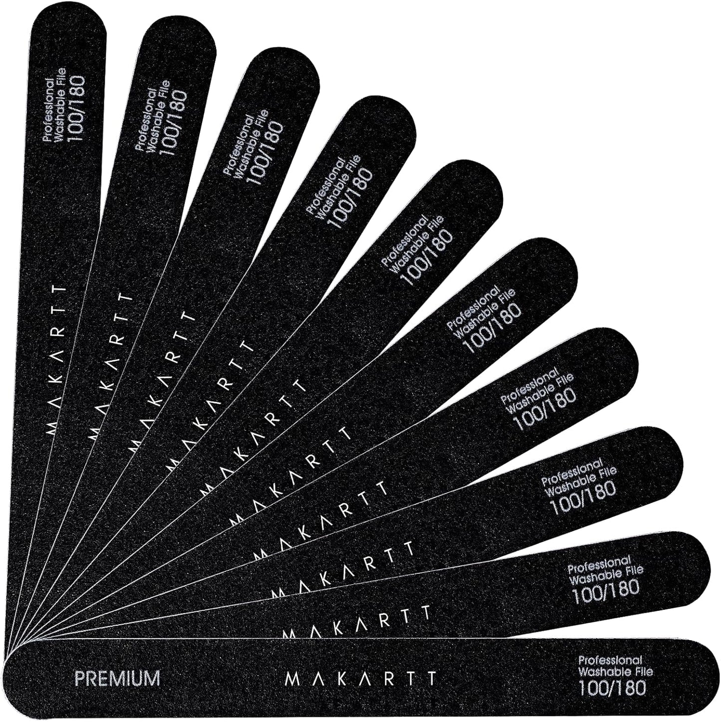 Makartt 100/180 grit nail file set front view