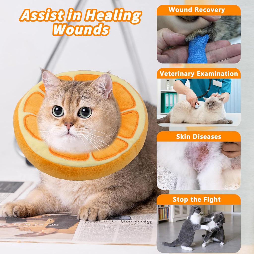 Maiiu cat recovery cone collar showing the lightweight soft PP cotton padding texture.