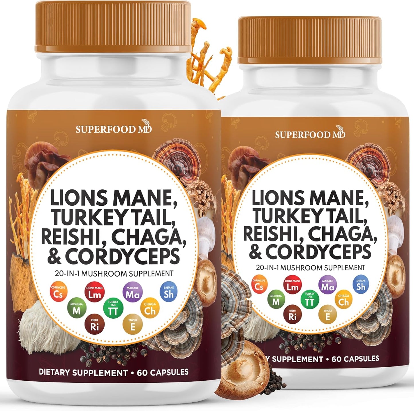 Superfood MD Lions Mane Mushroom Supplement bottle front view