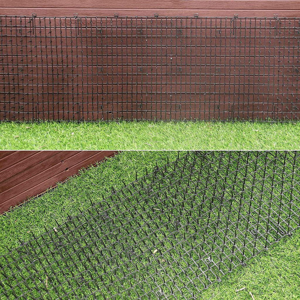 10ft Cat Scat Mat with Spikes Outdoor, Scat Mats for Dogs, Includes 8 Garden Staples - Image 9