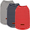 Baobicute 3 Pack dog striped t-shirt set front view