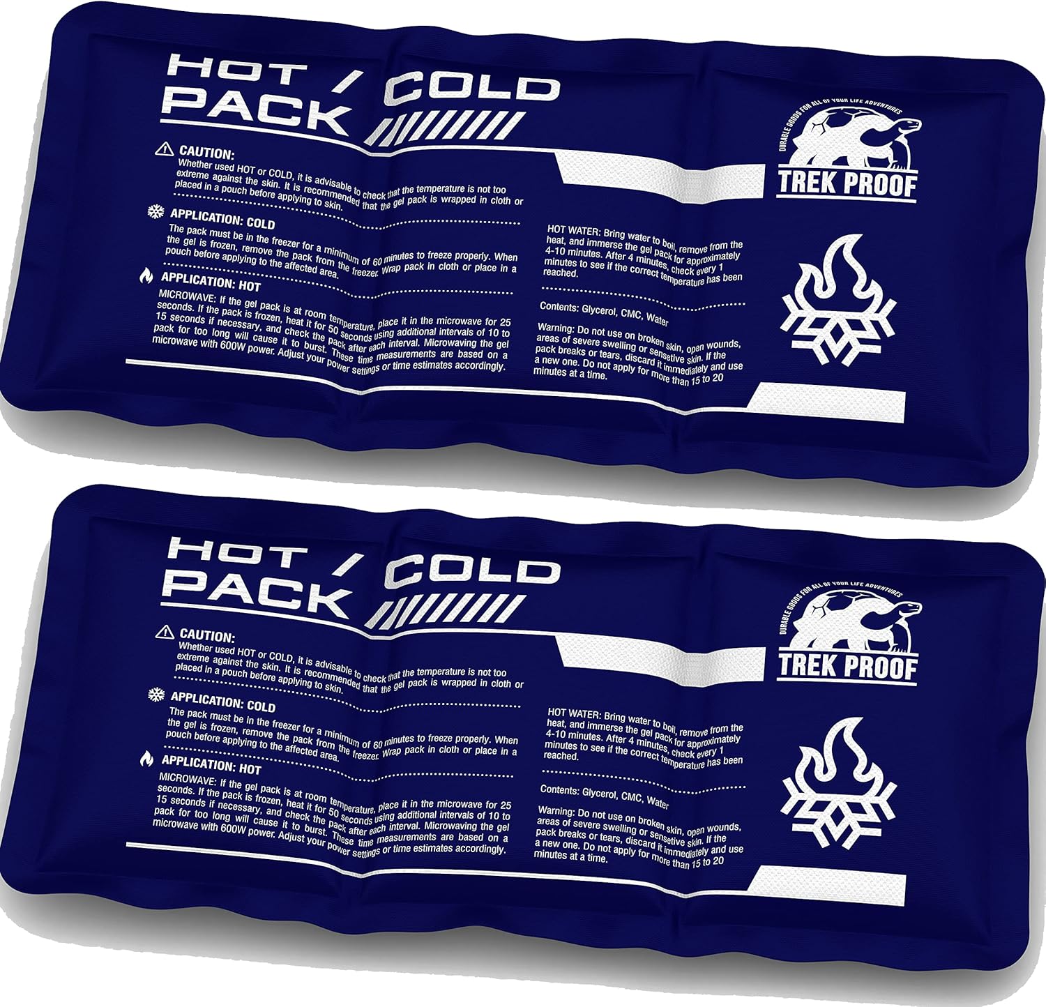 TrekProof flexible reusable gel ice pack front view