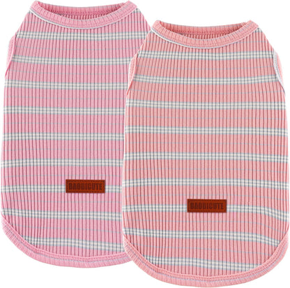 Dog clothing size chart guide for striped vests