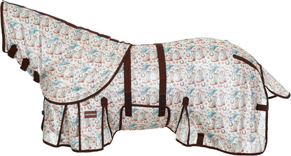 Showman Western Whimsy mesh fly sheet front view with western print on a horse.