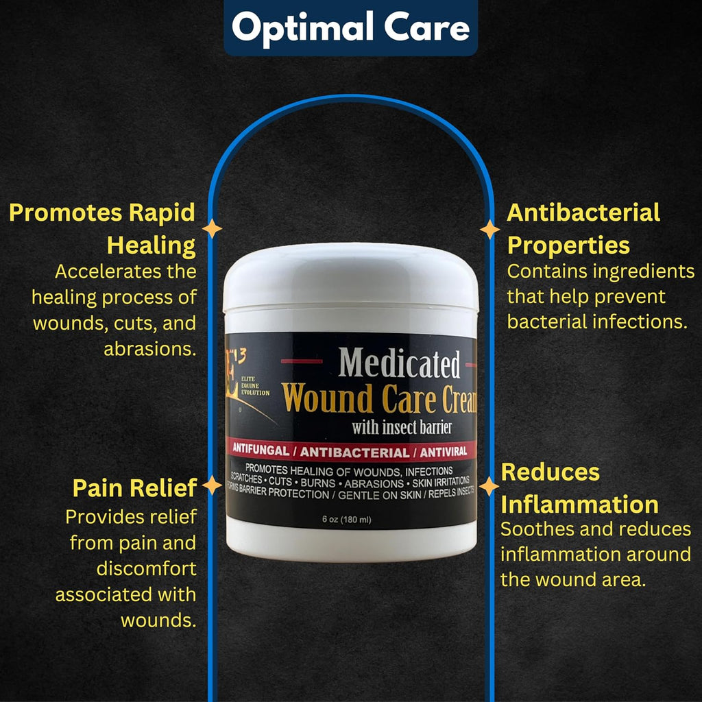 E3 Medicated Wound Cream label showing animal usage