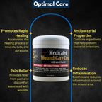 E3 Medicated Wound Cream label showing animal usage