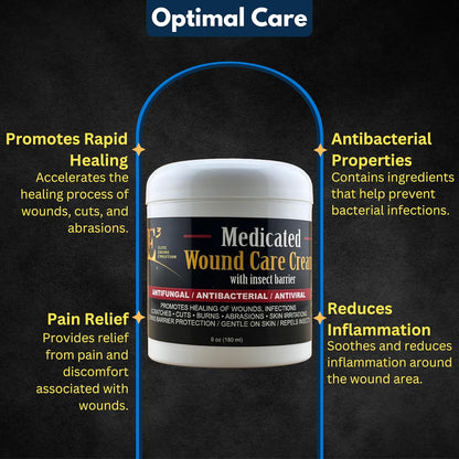E3 Medicated Wound Cream label showing animal usage