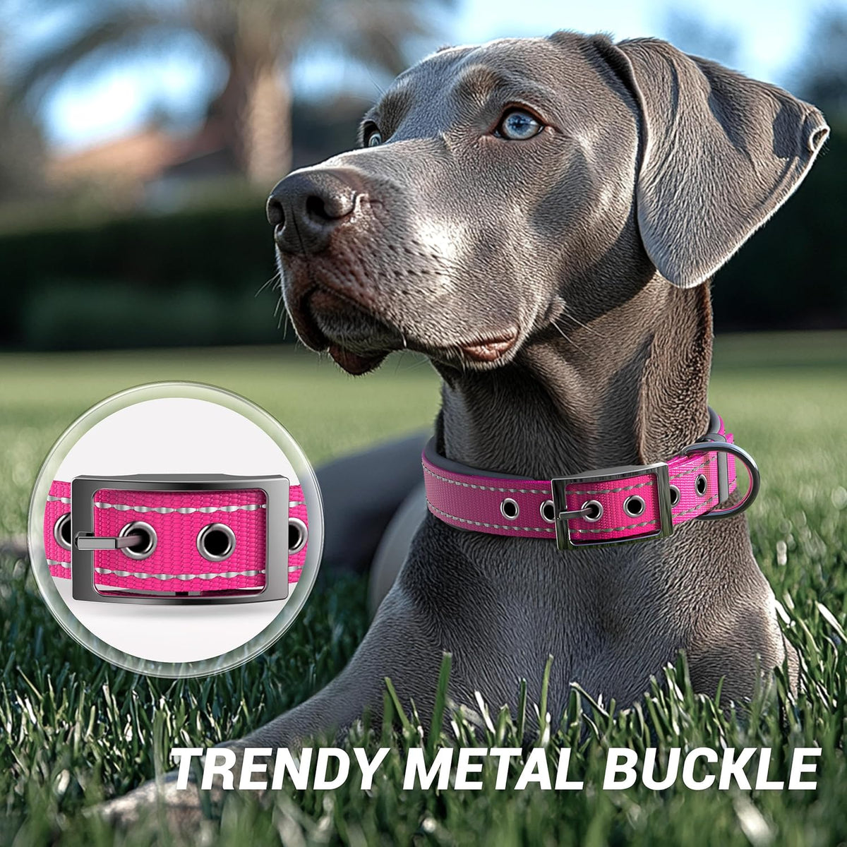 Dazner dog collar showing soft neoprene padding texture