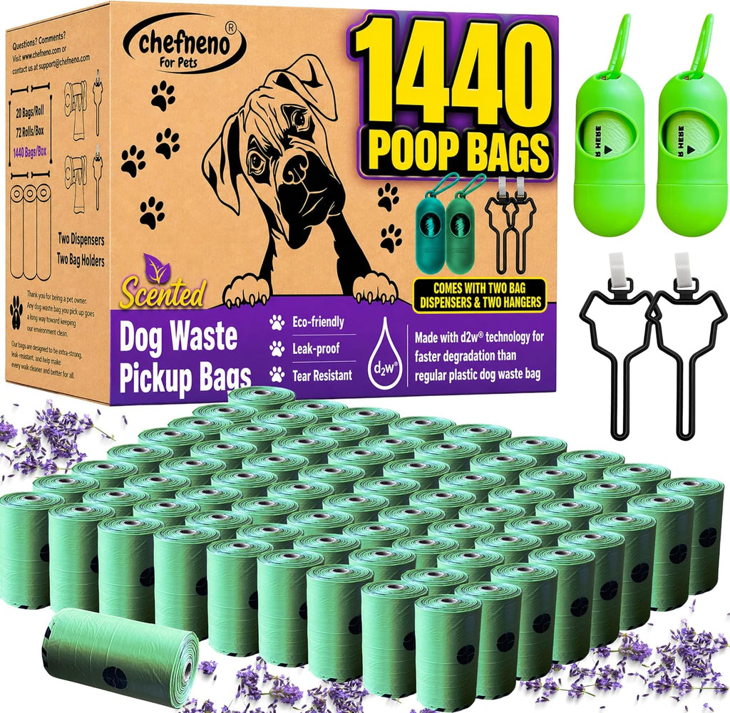 Doggy Poop Bags Biodegradable with Dispenser (1440 Bags) Eco-friendly Dog Waste Pickup Bags Landfill-friendly Refill Rolls Cat Waste Bags (Green, 72 Rolls, Unscented) - Image 12