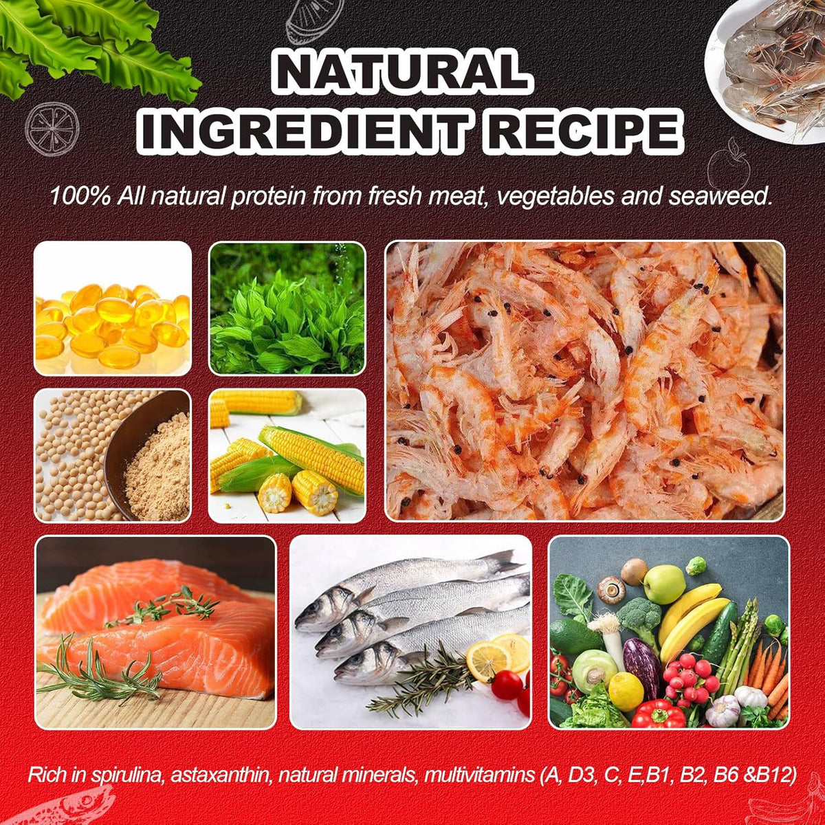 Yizeril natural color enhancing pond fish food packaging details