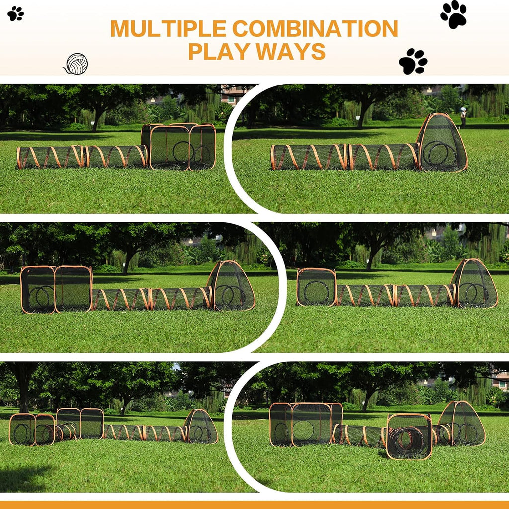 Wilhiker cat harness and leash set laid out next to the interactive feather wand toys