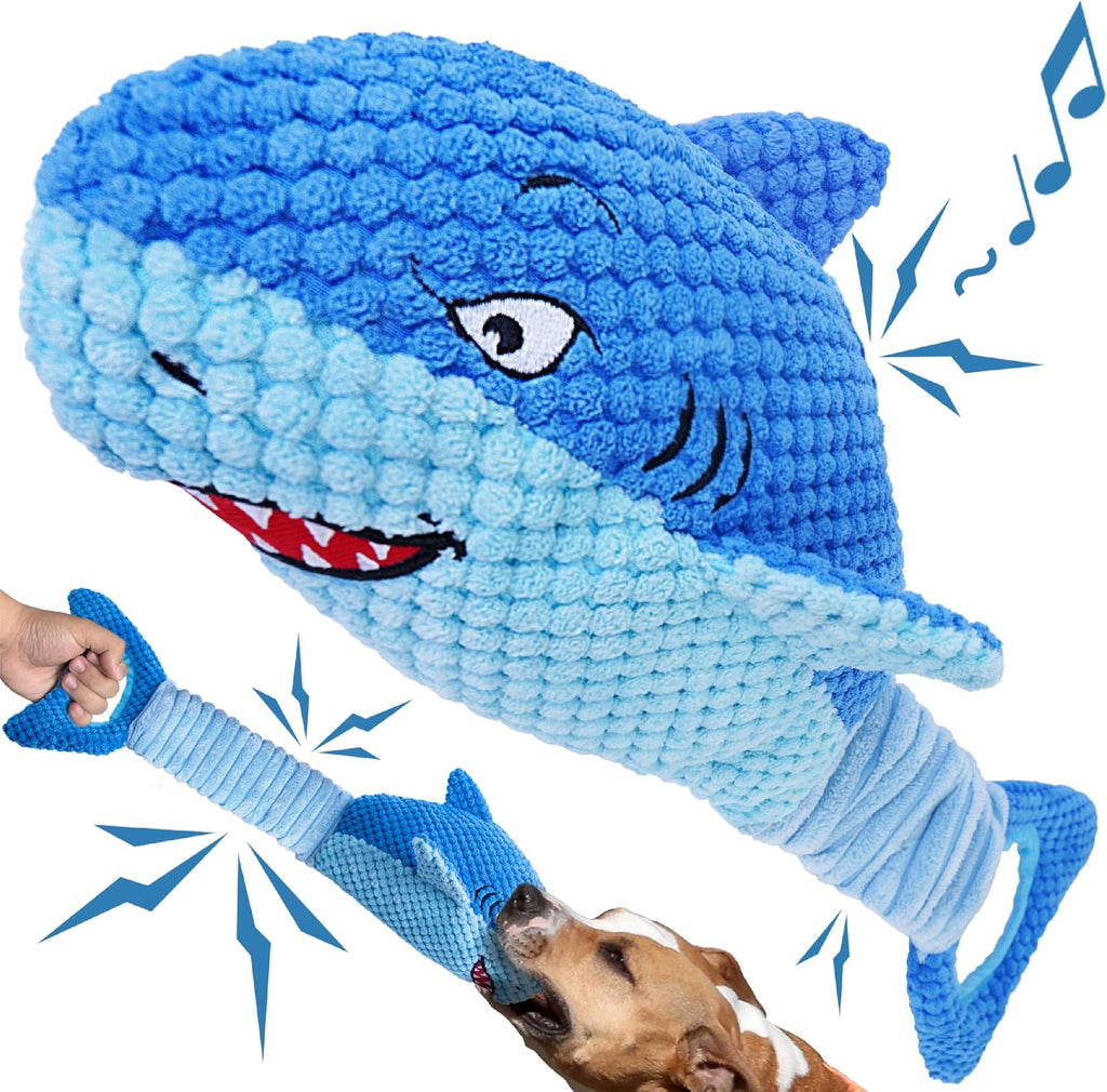 LEGEND SANDY Tough Dog Toys, Stuffed Chew Large Dog Toys to Keep Them Busy, Interactive Squeaky Tug of War Doggie Toy, Crinkle Blue Octopus - Image 12