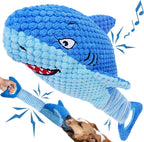 LEGEND SANDY Tough Dog Toys, Stuffed Chew Large Dog Toys to Keep Them Busy, Interactive Squeaky Tug of War Doggie Toy, Crinkle Blue Octopus - Image 12