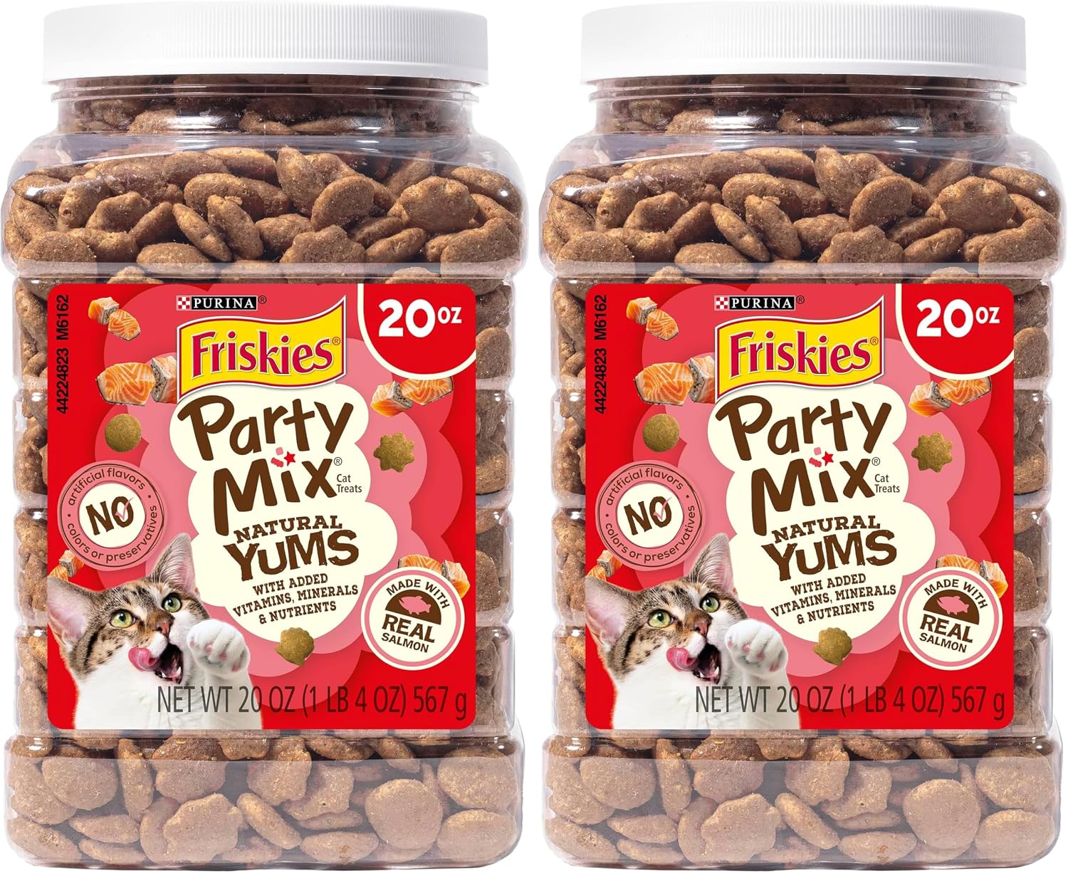 Purina Friskies Natural Cat Treats Party Mix Natural Yums With Real Salmon and Added Vitamins, Minerals and Nutrients - 20 Oz. Canister - Image 11